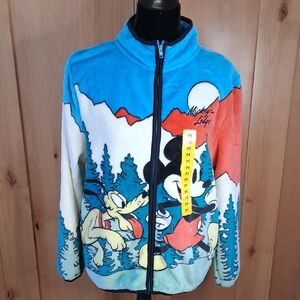 Mickey Mouse Size M Character Sherpa Scenic Jacket Zip Up with Pockets NWT